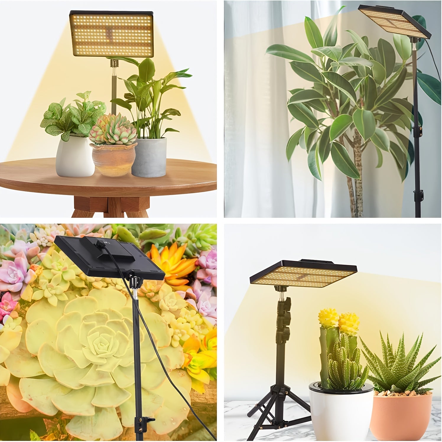 Indoor Plant Grow Light, 286 LED Full Spectrum Floor Lamp, Tripod Design, Large Desktop Grow Light with On/Off Switch, Height Adjustable, Ideal for Indoor Plant Cultivation