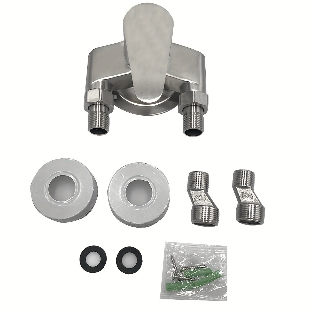Stainless Steel Shower Faucet - Hot & Cold Water Mixer, Brushed Finish Minimalist Design Wall Mount Shower Valve for Bathroom & Shower