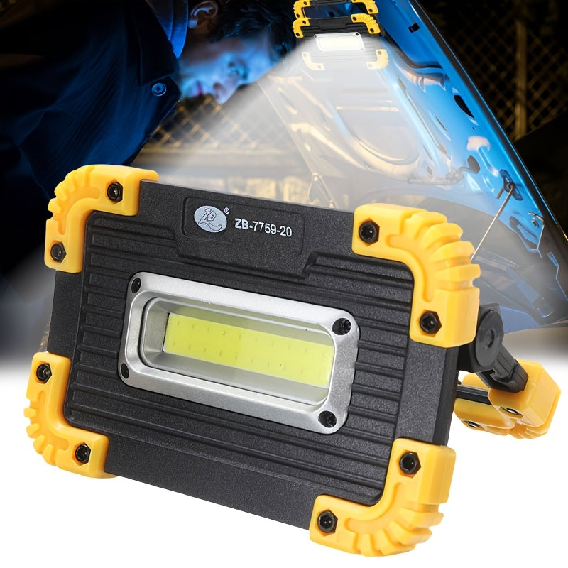 1 Rechargeable COB Handheld Light, Bright Flood Emergency Light, Ideal for Emergency, Exploration & Camping, 3 Lighting Modes Portable Lantern, Hands-Free Work Light with Hook Design