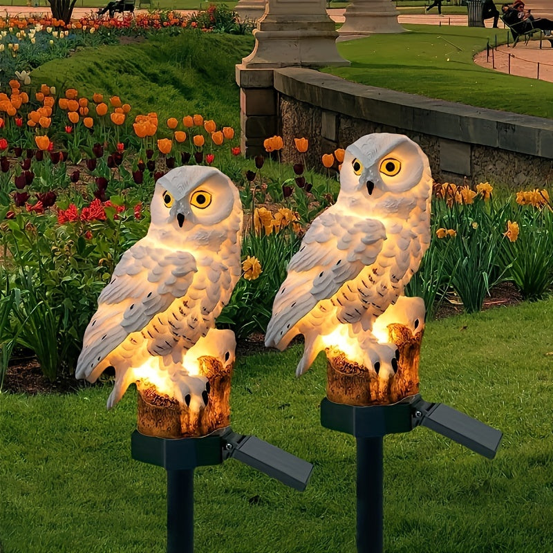 1 Piece Solar Garden Stake Light, Realistic LED Owl Lawn Light, Outdoor Landscape Lighting for Villas, Gardens, Parks, Pathways with Auto-Switching Function