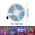 USB RGB LED灯带，配备三键遥控器，3535变色柔性灯带，可调亮度与多种模式，可裁剪式橱柜下照明灯，适用于客厅、舞蹈室及节日装饰