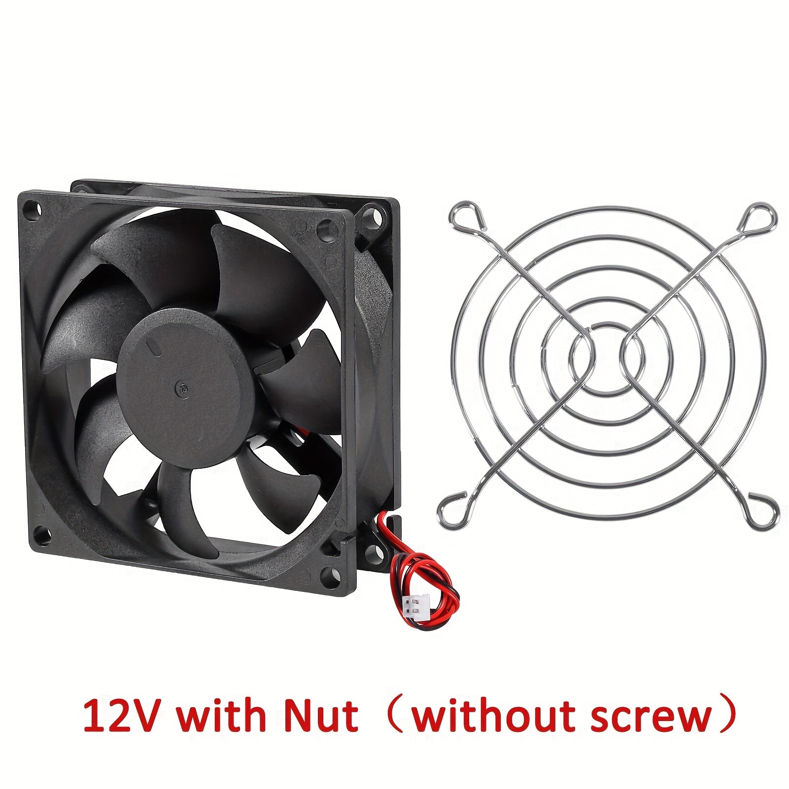 80x80x25mm DC 5V 12V 24V Brushless Cooling Fan, 2-Pin High Performance Ultra Quiet 8025 Fan for PC Case and Amplifier