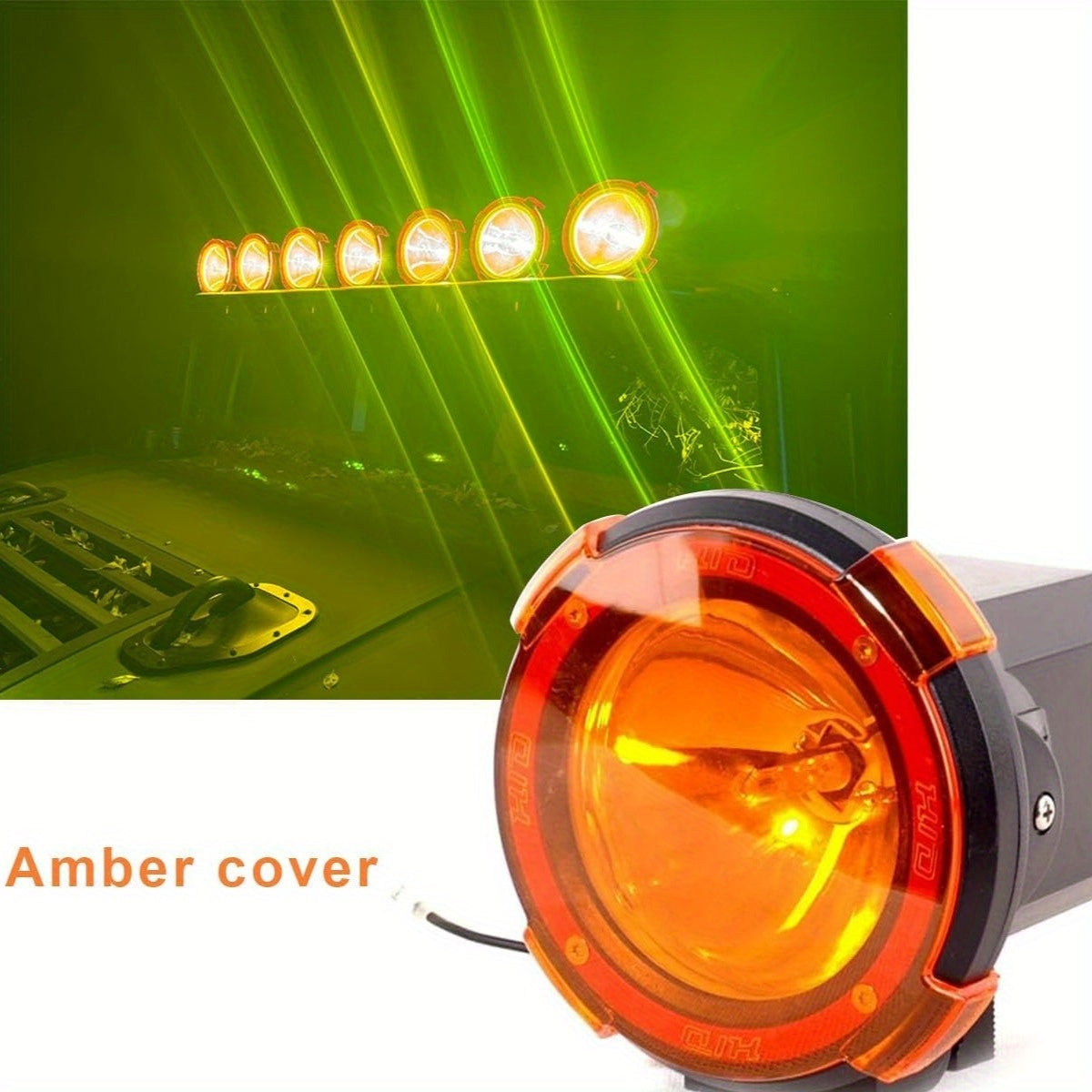 5-inch HID xenon driving light 12-24V 55W yellow/white cover off-road vehicle roof modified work light outdoor spotlight fishing light