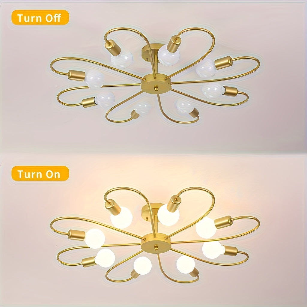 Modern Black Floral Ceiling Light, Perfect for Kitchen, Dining Room, Hallway, Bedroom, Café, Restaurant, and Any Space You Like (Bulb Not Included)