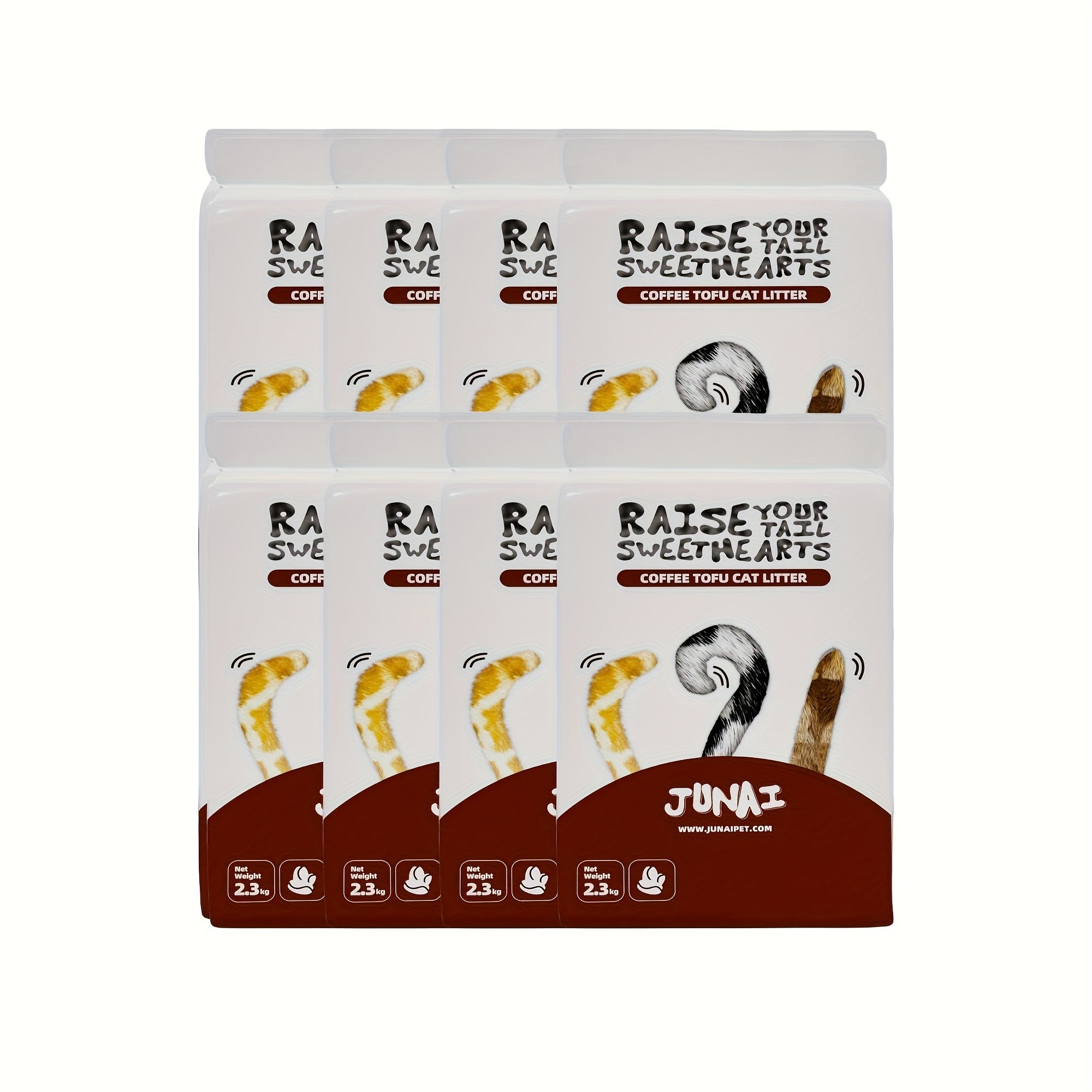 JUNAI 豆腐猫砂咖啡聚集猫砂颗粒自然素食猫砂，轻量级和无尘猫砂，适合多只猫，冲洗和生物降解