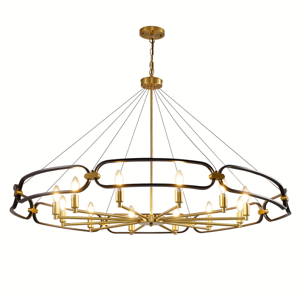Mid-century modern style candlestick chandelier, 12-light farmhouse island pendant light