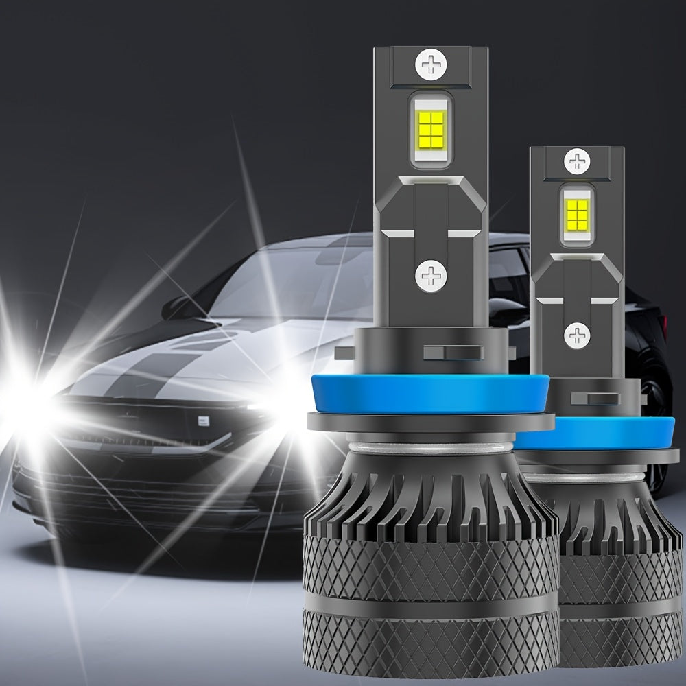 This set includes two H1, H4 and H7 LED bulbs, featuring super bright 3570CSP chips, compatible with 99% of car models. They provide automotive lighting with a brightness of 26893 lumens, 120W power