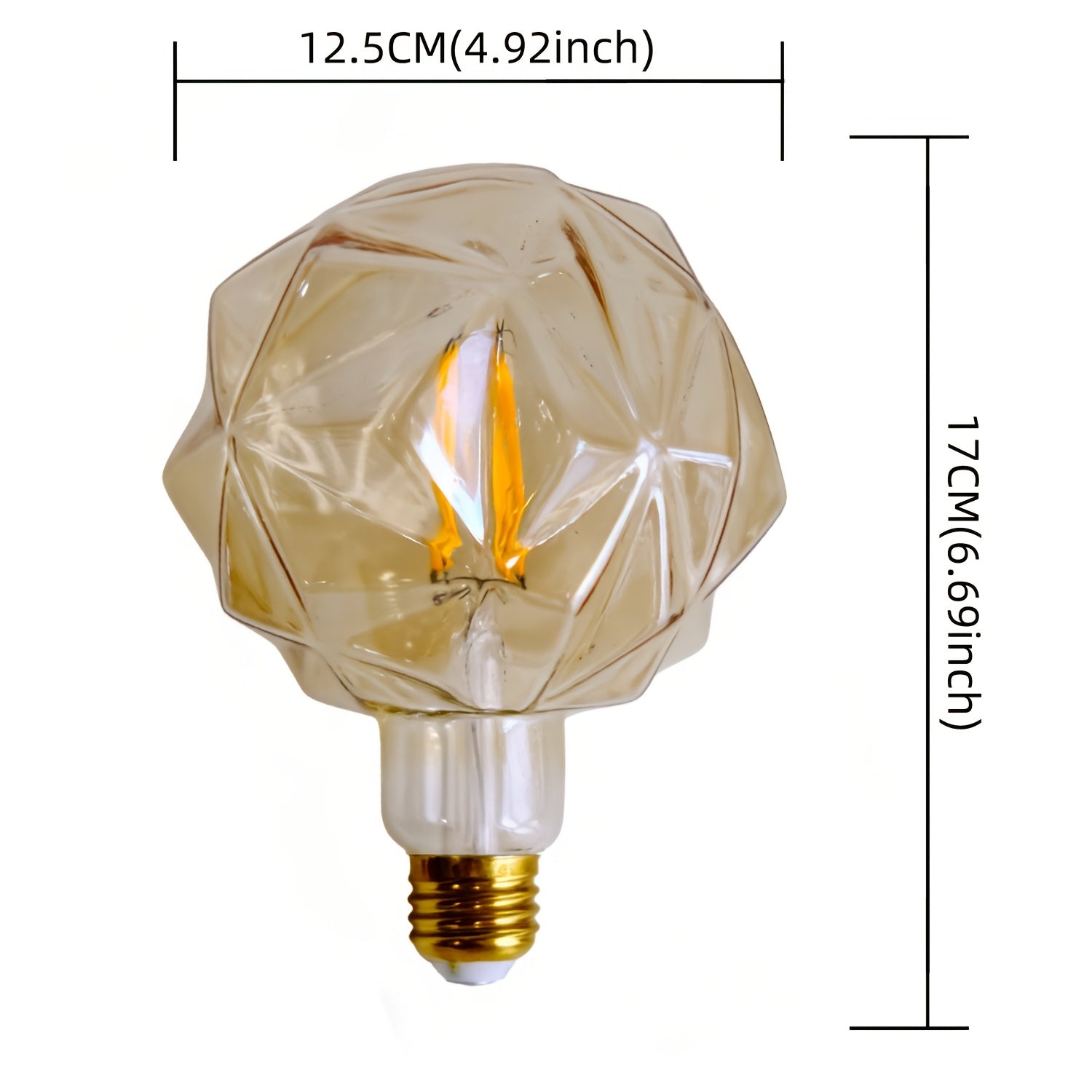 1 piece, vintage LED large lotus bulb G120, 4W 2700K warm light equivalent to 40W, 120V E26 decorative Edison bulb, stone-shaped bulb