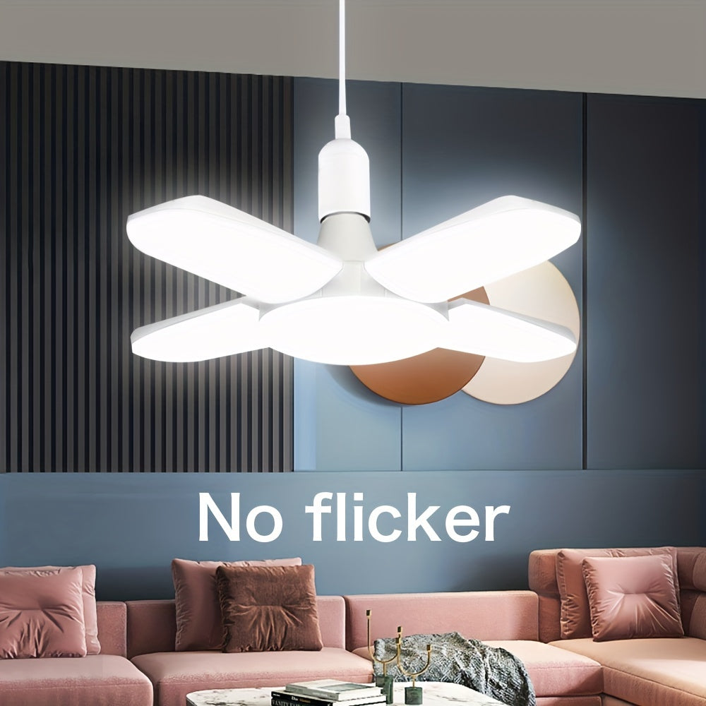 LED Four-Leaf Light Mini Folding Light 28W (Equivalent to 80W) 3000K 6500K Pendant Light Folding Light Suitable for Garage Indoor Lighting High Brightness Small Size Usable for 2 Years