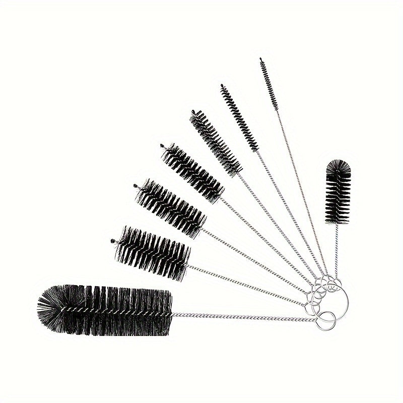 1/8 Set Cleaning Brushes – Pipe Cleaning Brush, Cup Brush, Thin Straw Brush, Long Tube Brush, Drain Pipe Unclogging Brush, Small Straw Brush, Long Bottle Brush, Kitchen Cleaning Brush, Cleaning Supplies & Tools
