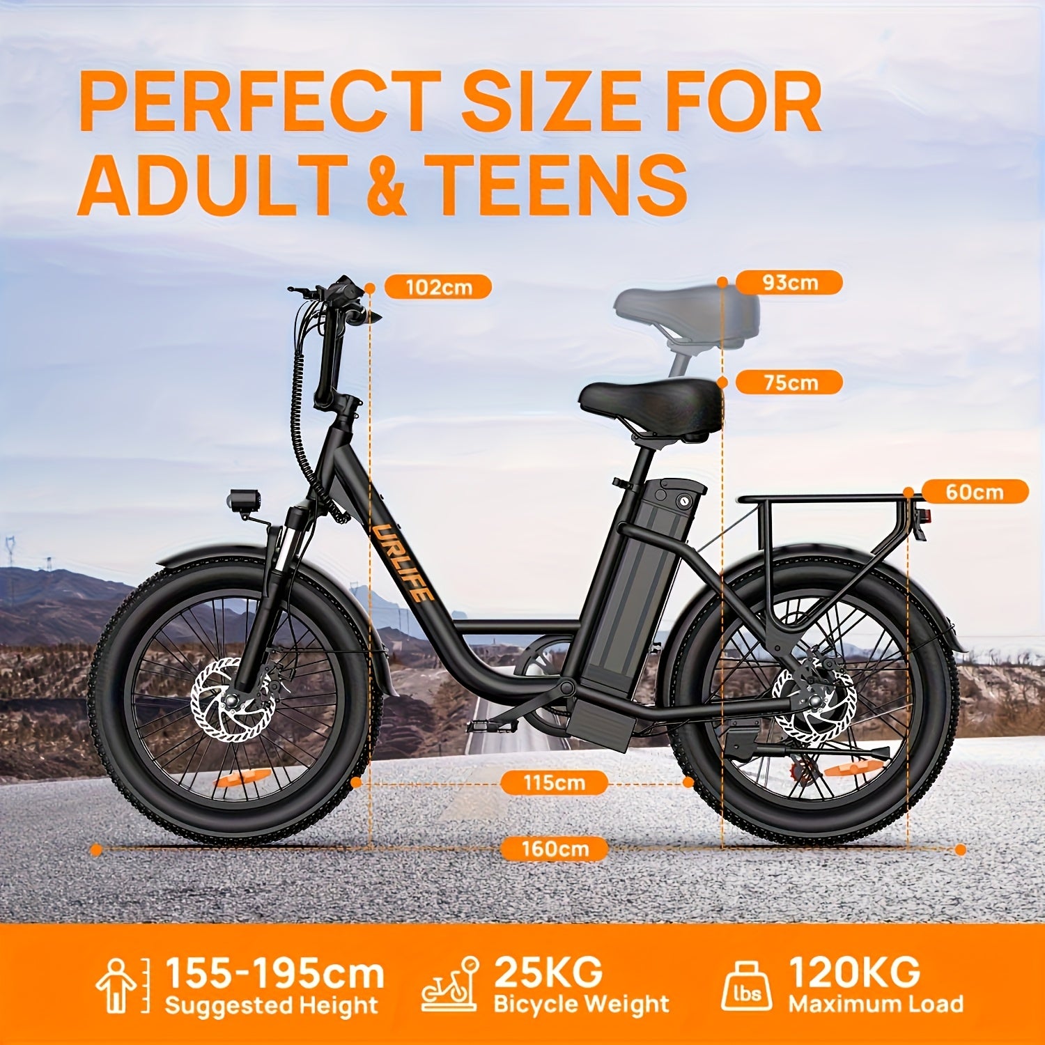 1x 745W 全地形电动自行车 Beast | 20x3 英寸大轮胎，48V 13Ah 可拆卸电池，20MPH，7速液压碟刹，征服小路和街道，经典款式