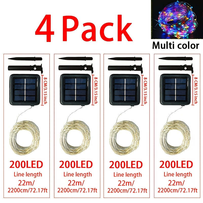 4套50LED×4/100LED×4/200LED×4/300LED×4，派对，婚礼，圣诞装饰，太阳能充电