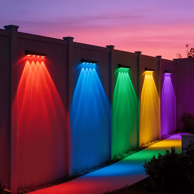 3/4-Piece Solar Wall Light - Color Changing, Automatic On/Off, Up and Down Lighting, Courtyard Lawn Decoration, Wall Lighting Effect, Solar Charging, Indoor and Outdoor Decoration, Patio, Fence