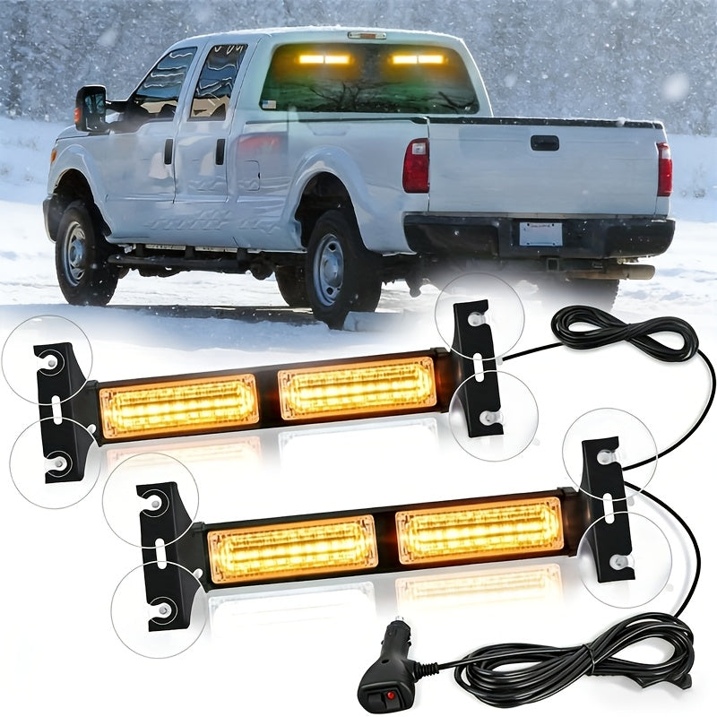 40 LED Amber Traffic Warning Light, Suction Cup Mount, Fit Front & Rear Windshield, For Trucks, Engineering Vehicles & Tow Trucks