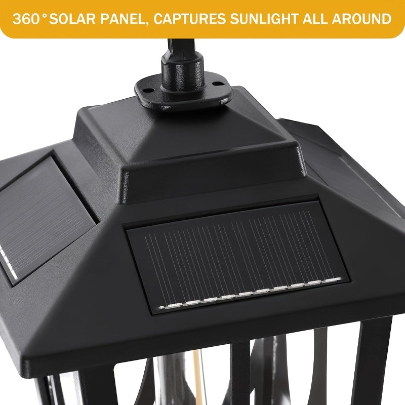 3-Head Solar Outdoor Lamp Post | 73 Inch Light Post, Dusk-to-Dawn Auto On/Off, Metal Material, Semi-Flush Mount Installation, Suitable for Garden Courtyard Home, Mardi Gras, Easter Decoration