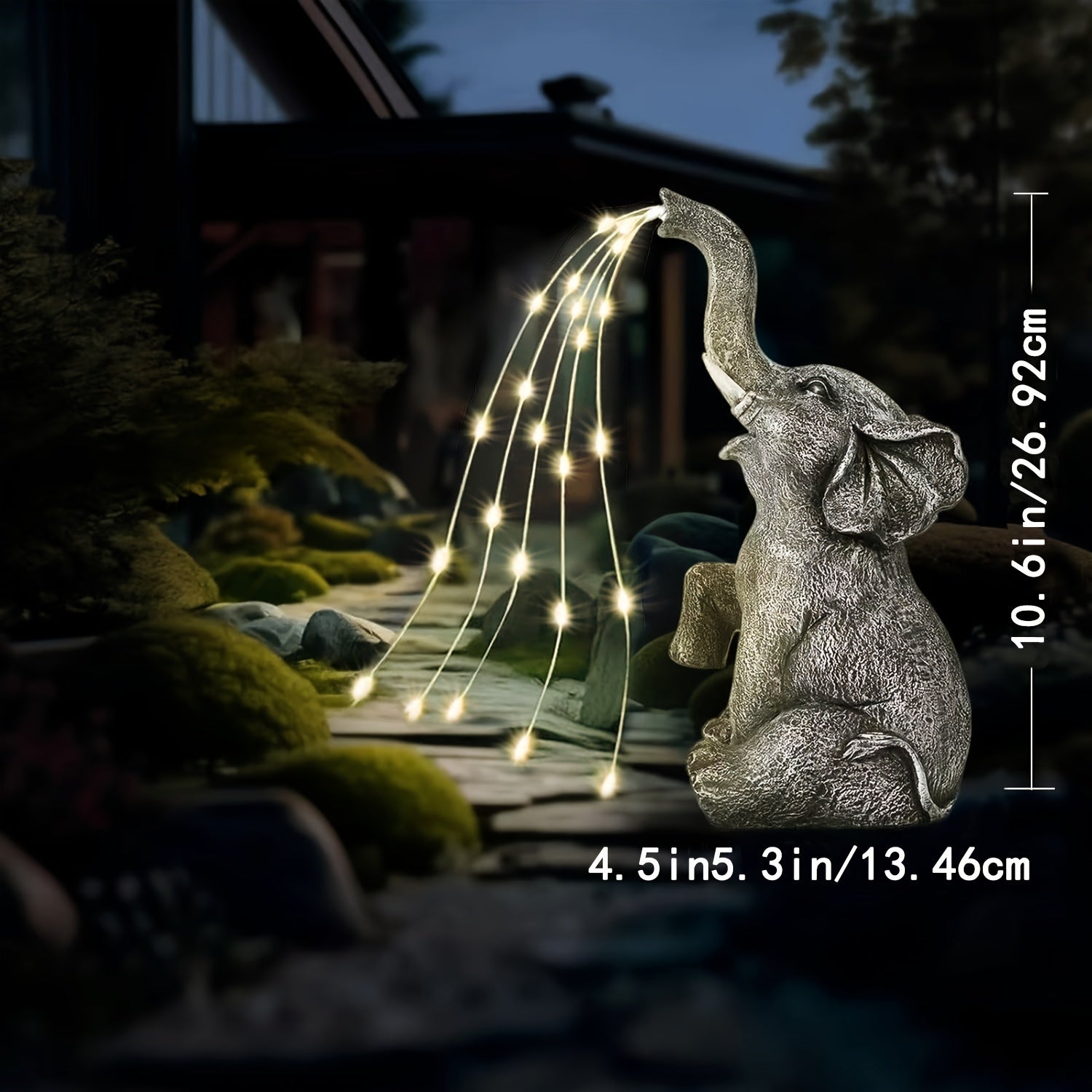 Elephant Solar Courtyard Light Elephant Hanging LED Solar Lantern Solar Elephant IP44