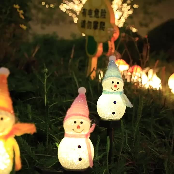 太阳能圣诞节雪人装饰灯 草坪地插灯 户外花园庭院道路节日派对圣诞树氛围布置灯饰