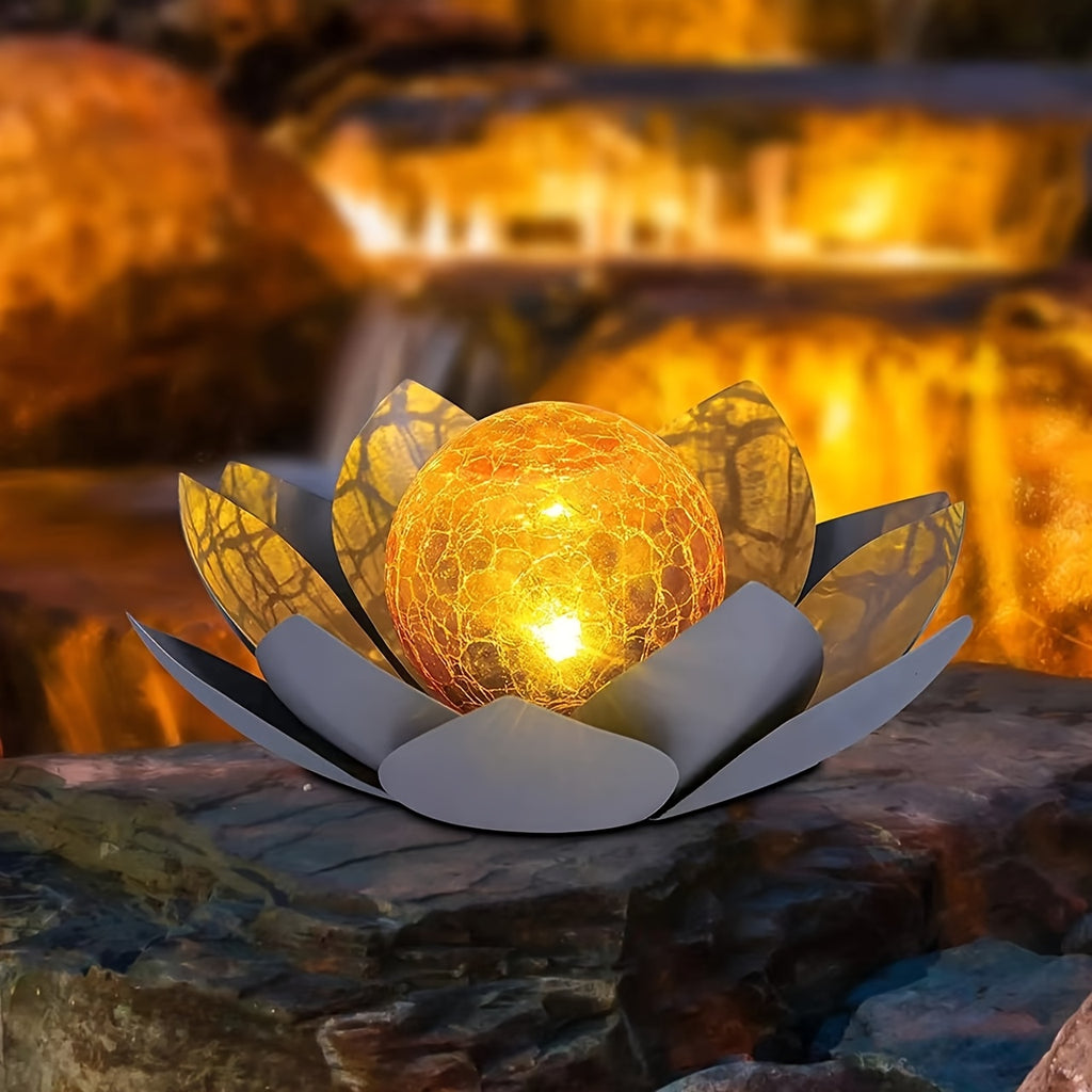 Solar Lotus Flower Light, Wrought Iron Design, Outdoor Statue Light, Landscape Decorative Light, for Villa, Garden, Lawn, Courtyard