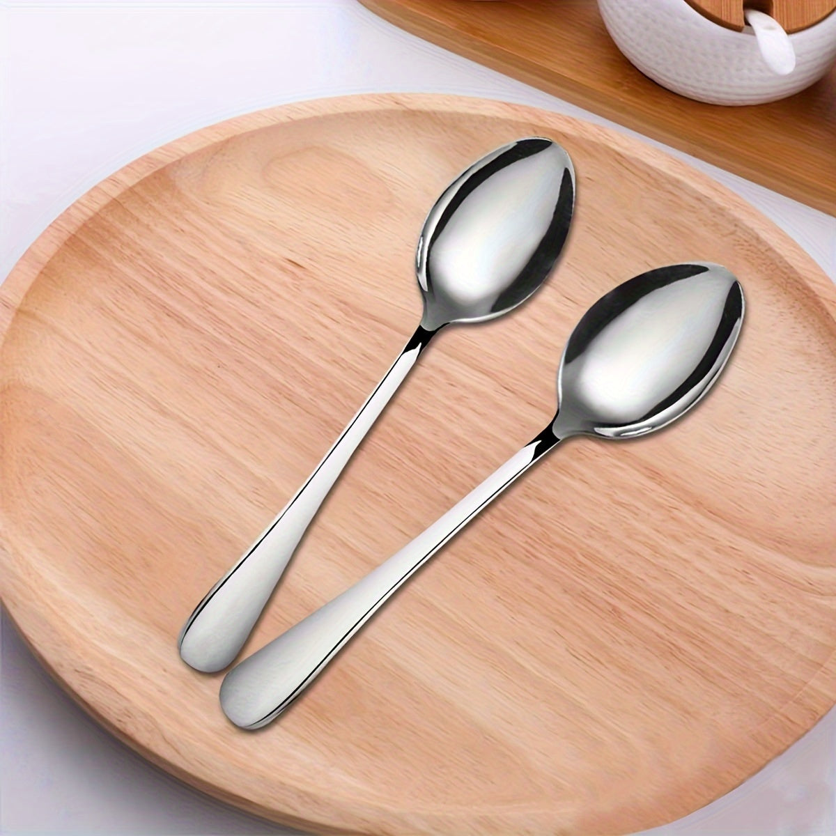 12-Piece Stainless Steel Dessert Spoon (5.39in) – Mini Ice Cream Spoon, Coffee Spoon, Fine Tea Spoon – Small Stainless Steel Spoon, Cutlery Set – Perfect for Home, Kitchen, Restaurant, Afternoon Tea