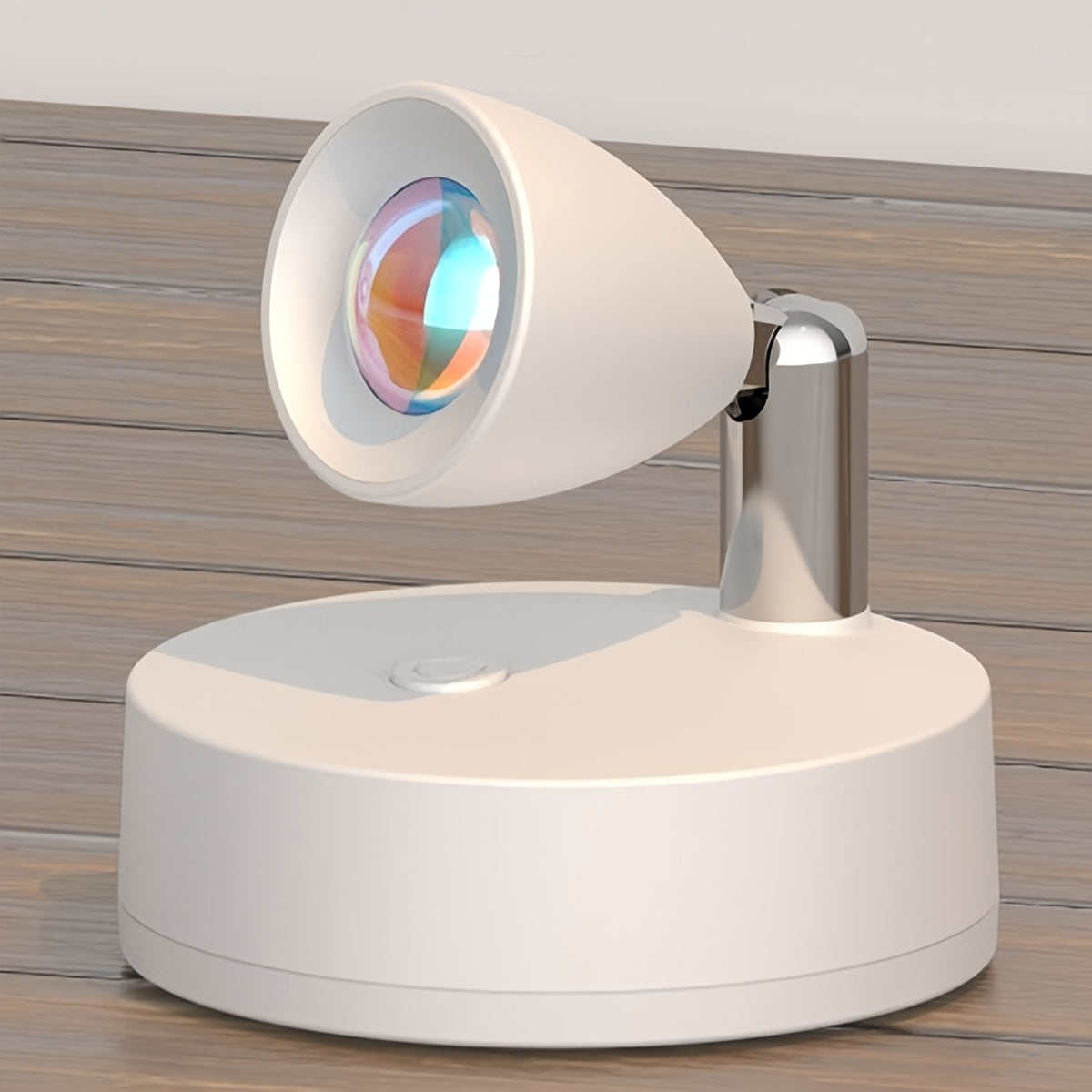 Remote Control Ambient Spotlight, Adjustable Multi-Color Night Light, Creative Lens 360° Rotatable Wall Lamp, 3 AA Battery Powered, Dimmable Stick-On Decorative Spotlight for Indoor Decoration