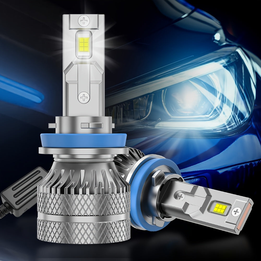 2 LED Headlight Bulbs H11/H8/H9 9005/HB3 9006/HB4 High Power 250W 6500K White Car Bulbs Can-Bus Error-Free, High/Low Beam, 800% Brightness Increase, Illumination Range 7874.02 Inches, Plug-and-Play, No Battery Included