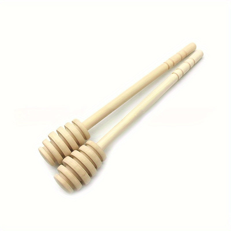 2-Pack Premium Long Handle Wooden Honey Spoon – Natural Wood Color, Durable, Easy to Scoop & Stir for Coffee, Tea, Baking, Cooking – High-Quality Kitchen Utensil, Baking Essential | Traditional Cookware | Smooth Texture