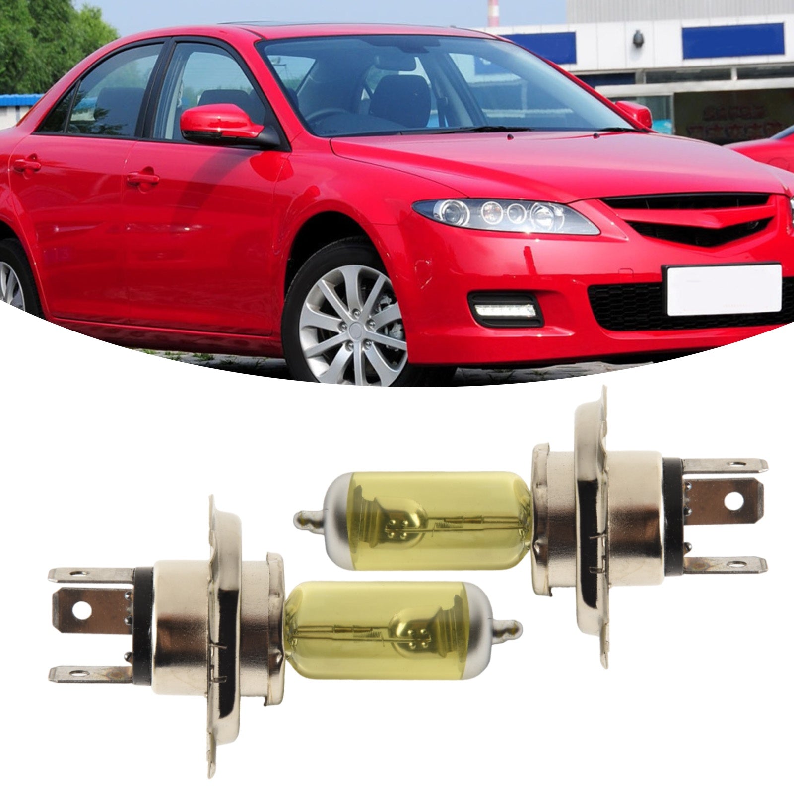 2-Pack H4 55W 5000K Xenon Car Headlight Bulbs, with Aluminum Alloy Base, 12V DC