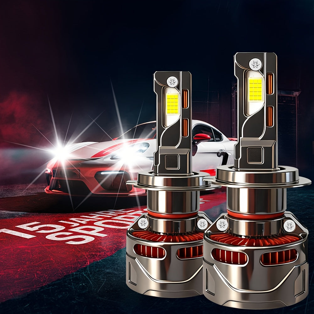 2-Pack H4 H7 9005 9006 H11 H1 H13 Headlight LED Car Headlights, 500% Super Bright, Canbus External Driver, 52500LM, Ultra-Long Life Fast Cooling Fan - B13, No Battery Included