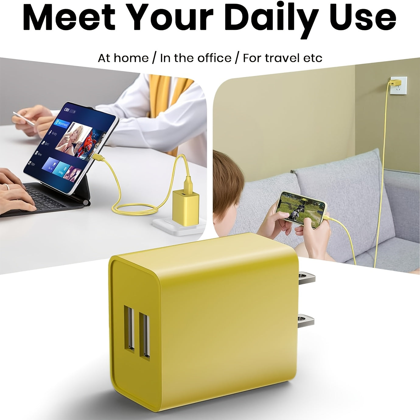 USB Wall Charger, 5-Pack 2.1A Dual USB Port Cube Power Plug Adapter Phone Charger Block Charging Box Brick for Pixel, Moto, Huawei, Xiaomi, Android Phones