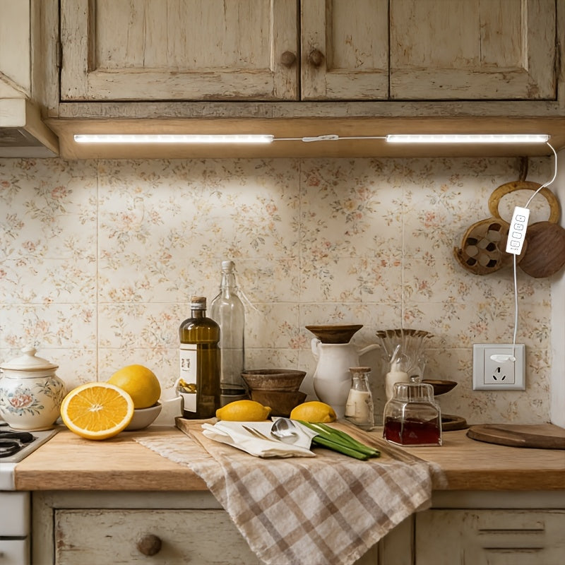 1 set USB under-cabinet light, display light, adjustable LED night light, ultra-thin under-cabinet light, kitchen three-color under-counter light, dimmable light for cabinets, counters, workbenches, tables, home wall light, strip lighting tube.