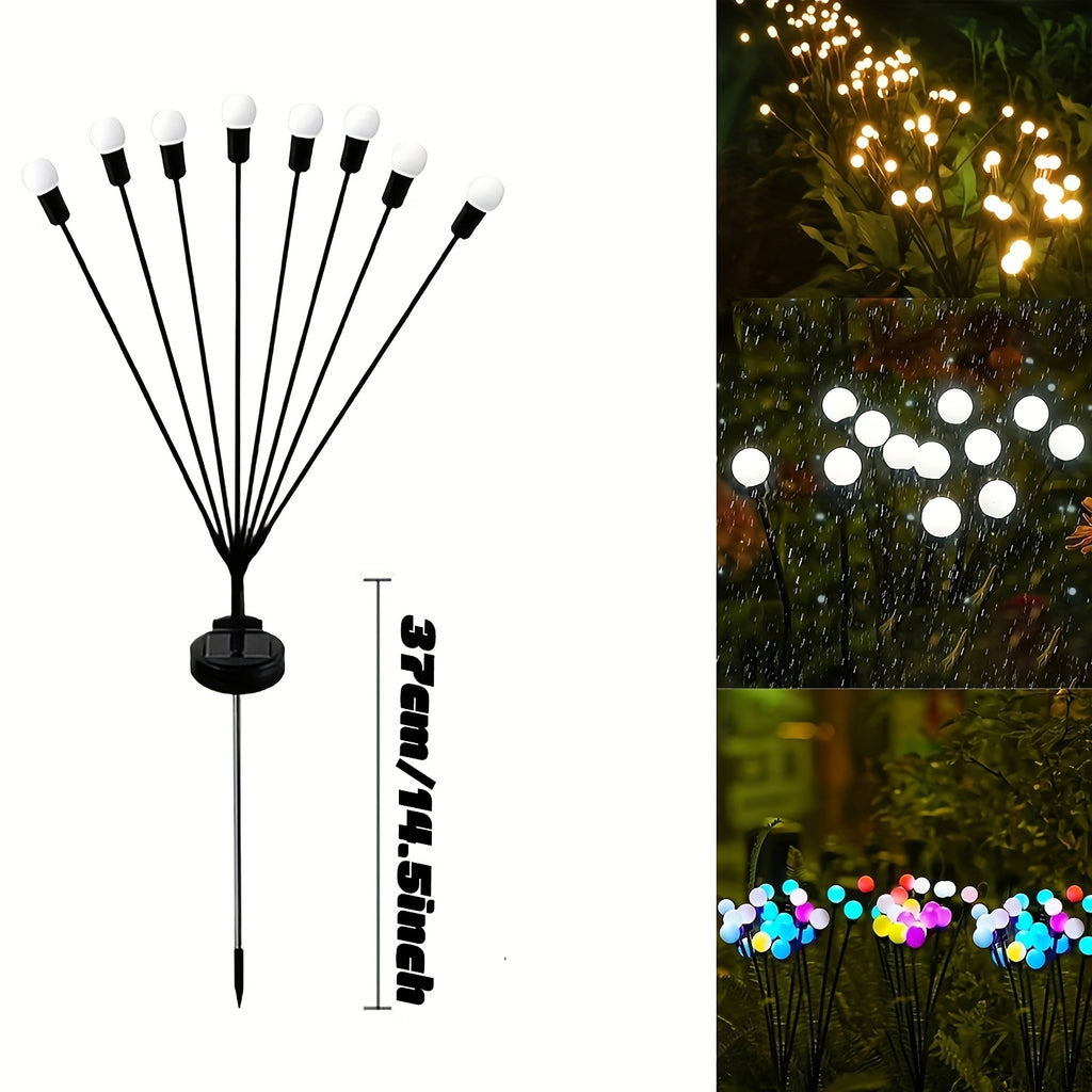 12 Solar Firefly Lights & 8 Solar Lawn Lights, IP44 Protection Rating, Designed to Illuminate Outdoor Pathways. Perfect for Enhancing Ambiance During New Year, Ramadan, and Lighting Up Home Courtyards and Gardens. Solar Spotlight
