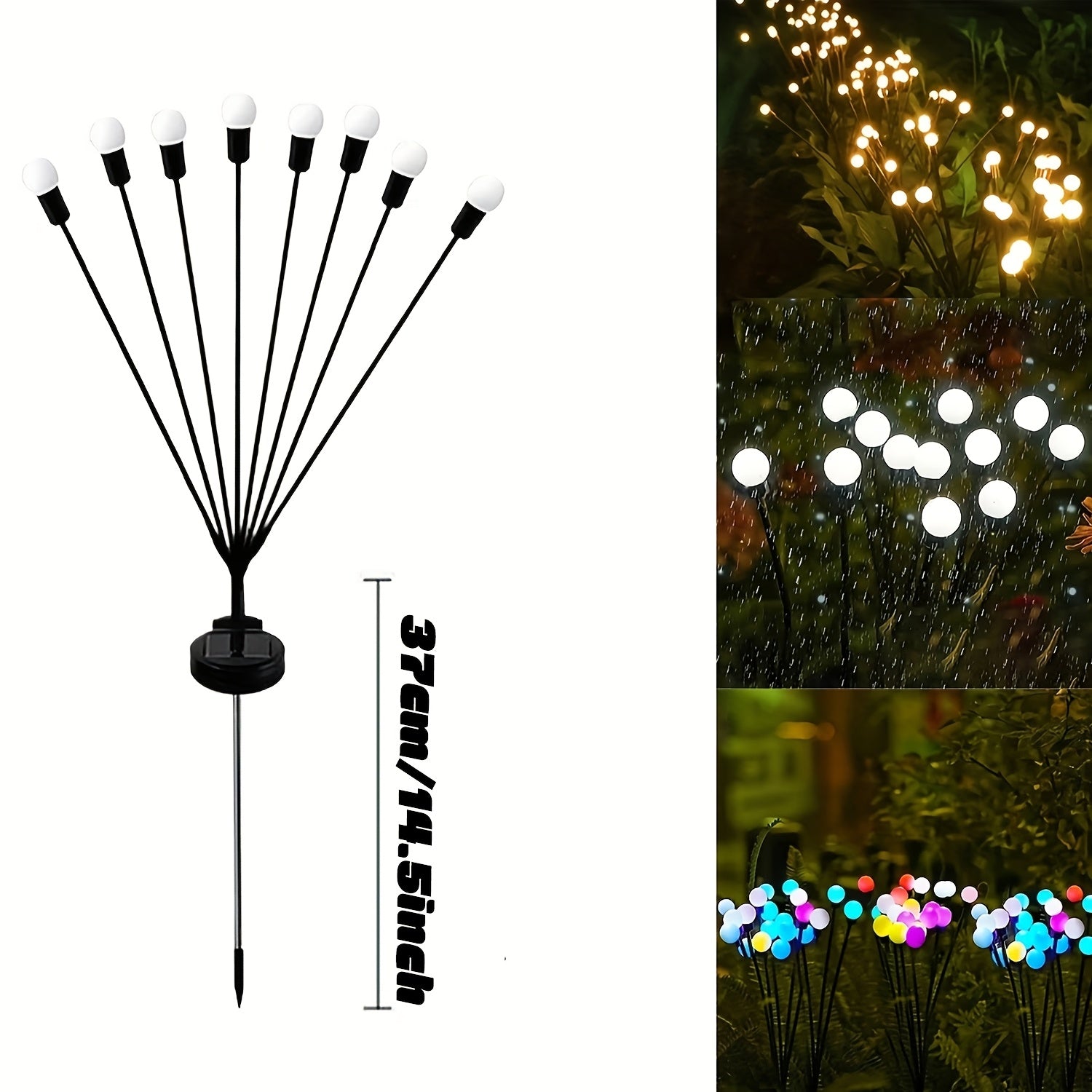 12 Solar Firefly Lights & 8 Solar Lawn Lights, IP44 Protection Rating, Designed to Illuminate Outdoor Pathways. Perfect for Enhancing Ambiance During New Year, Ramadan, and Lighting Up Home Courtyards and Gardens. Solar Spotlight