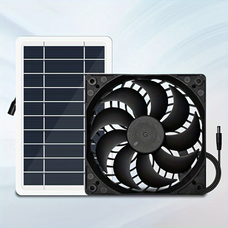 2W Portable Solar Fan, Solar Panel Combination Portable Cooling Fan, Photovoltaic Solar Panel, Suitable for Greenhouse Pet Ventilation, Outdoor Camping or Home Use | Solar Powered Electric Fan, IP65