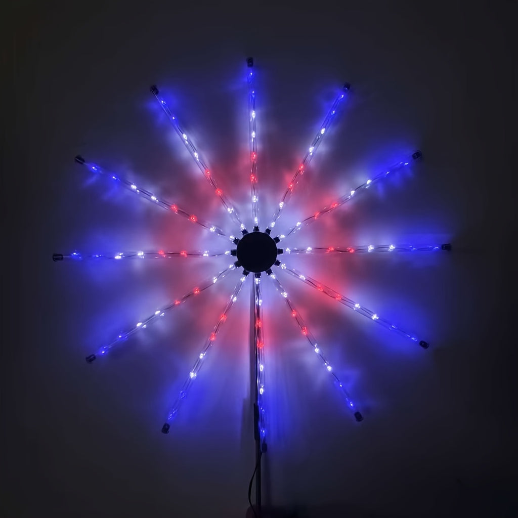 1件新款科技感太阳能灯，花园装饰灯，风车灯，自由女神光环灯，8种发光模式一键切换