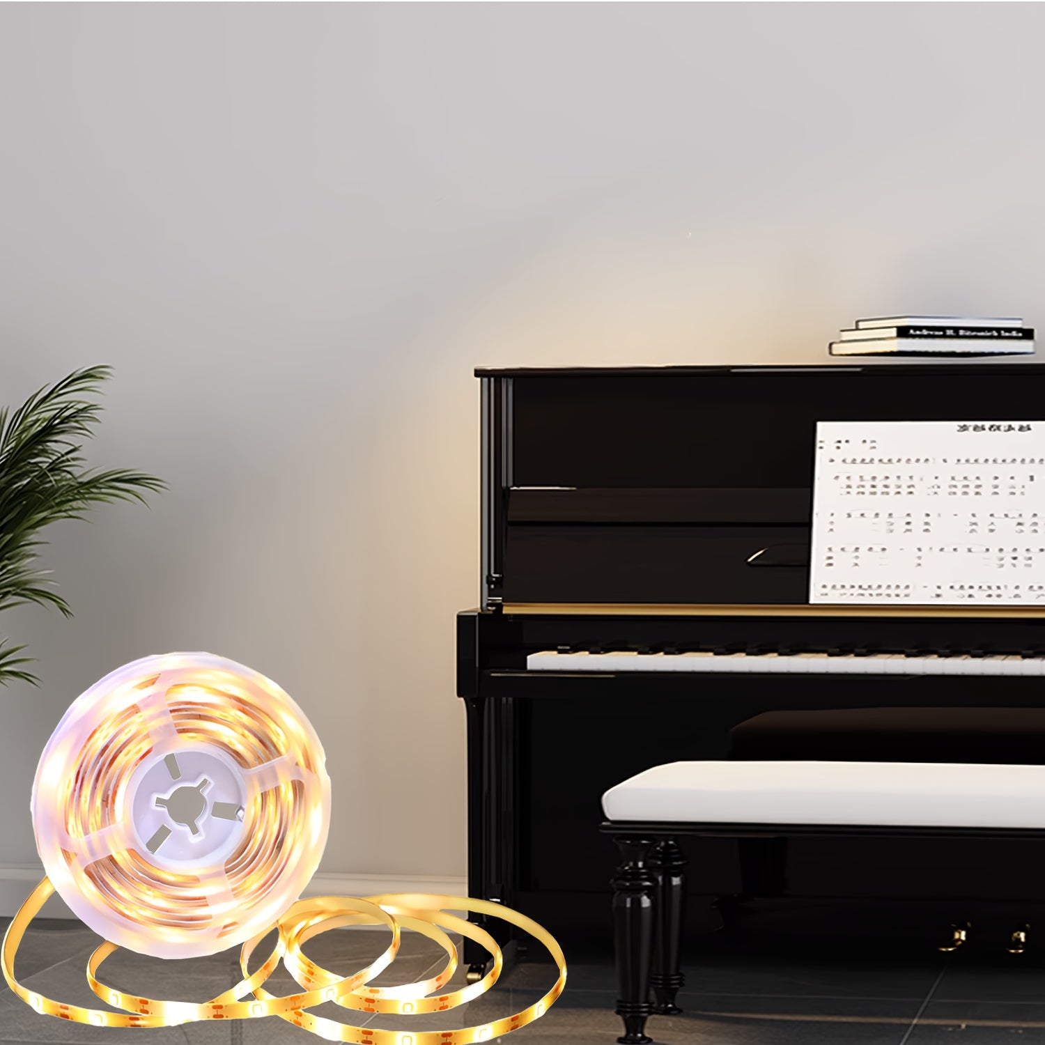 NBBUFF 3ft to 50ft LED light strip, warm/cool dual color optional, convenient USB interface design, touch button to turn on/off, easy to operate and install, suitable for bedroom, mirror, kitchen, TV background wall, desk and ceiling lighting