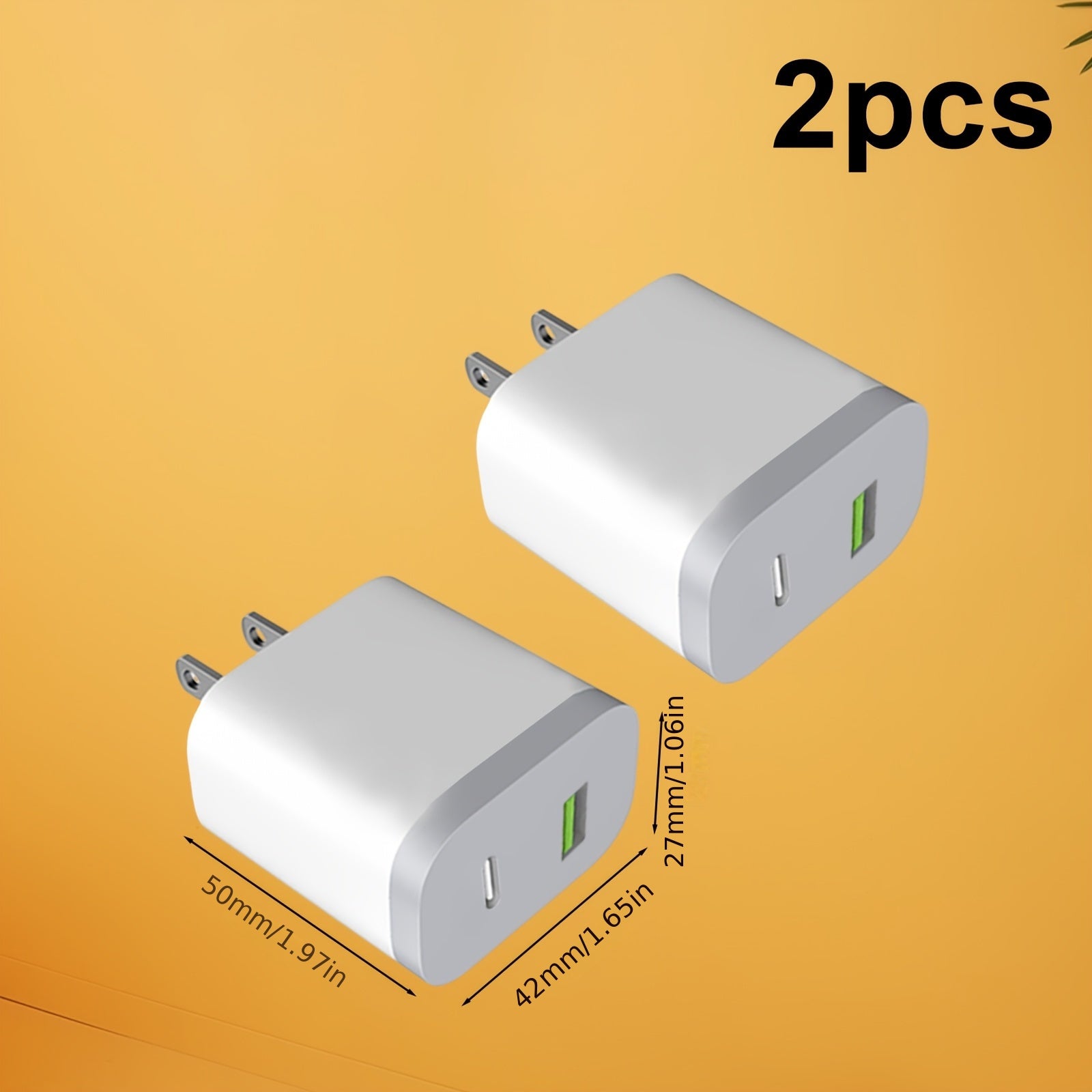 Fast Type-C Charging USB C Wall Charger with Dual Ports for Power Delivery