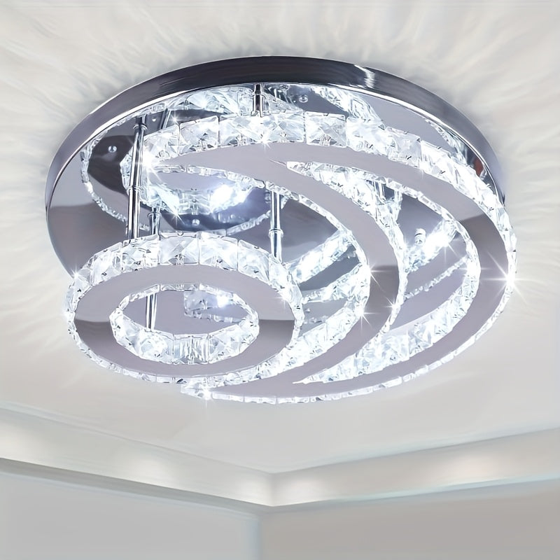 Light Fixture Ceiling Semi-Flush Mount LED Ceiling Light Suitable for Kitchen, Bedroom, Hallway and Dining Room 32W 15.75-Inch Base (White Light)