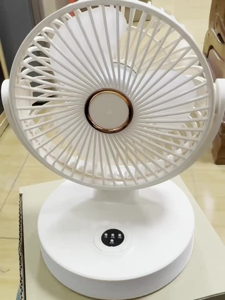 2025 New Colorful Desk Lamp Fan, USB Rechargeable 1800mAh Large Capacity Battery, 3 Speed Levels, Wall Mountable