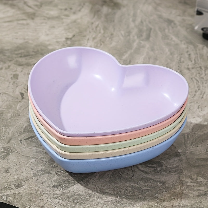 5 or 10 Pieces, Plastic Heart-Shaped Dinner Plate, Fruit Plate, Dessert Plate, Cake Plate, Snack Plate, Pickle Plate – Kitchenware, Kitchen Supplies