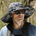 Solar Fan Sun Hat, Rechargeable with Charging Port, Summer Outdoor Wide Brim Bucket Hat, Adjustable Chin Strap, Breathable Mesh, Perfect for Outdoor Sports and Beach Activities
