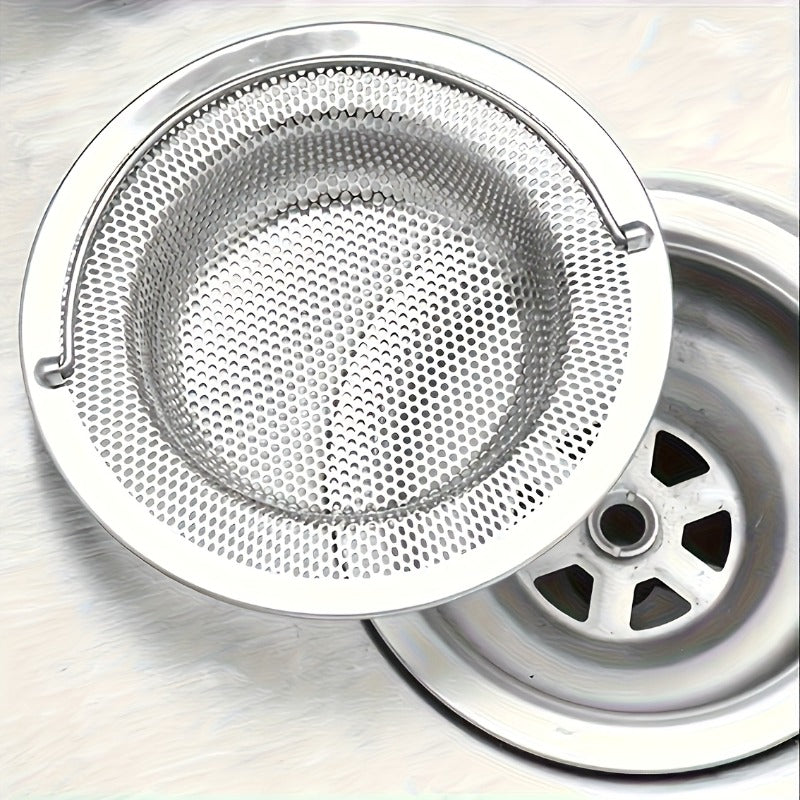 2Pcs 316 Stainless Steel Sink Strainer Set – Kitchen Drain & Filter, Drain Strainer & Mesh, with Non-Slip Handle – Premium Kitchen & Bathroom Drain Catcher – Hair, Food & Debris Clog Preventer – Rust-Proof Durable Mesh Drain Cover