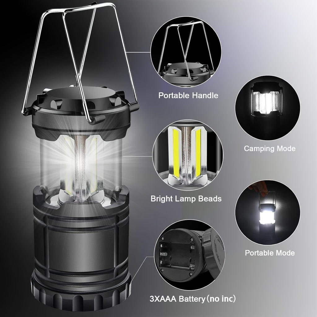 1 LED Camping Light, Ultra-Bright COB Foldable Flashlight, Portable Emergency Light (AAA Batteries Not Included)