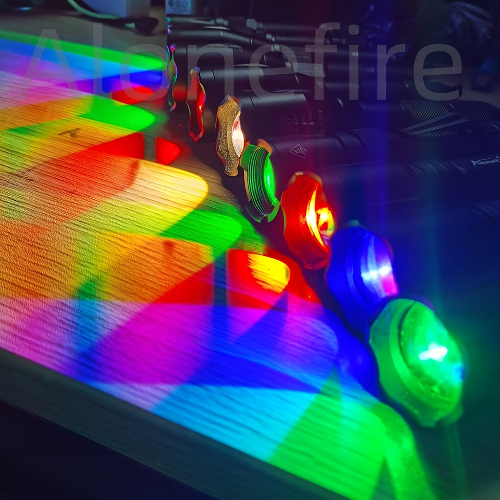 Alonefire X97 4-in-1 RGB LED Multi-Color Flashlight White/Blue/Green/Red Light Zoom Flashlight High Power Outdoor Hunting Photography Selfie Fill Light Portable Fishing Hiking Camping Light