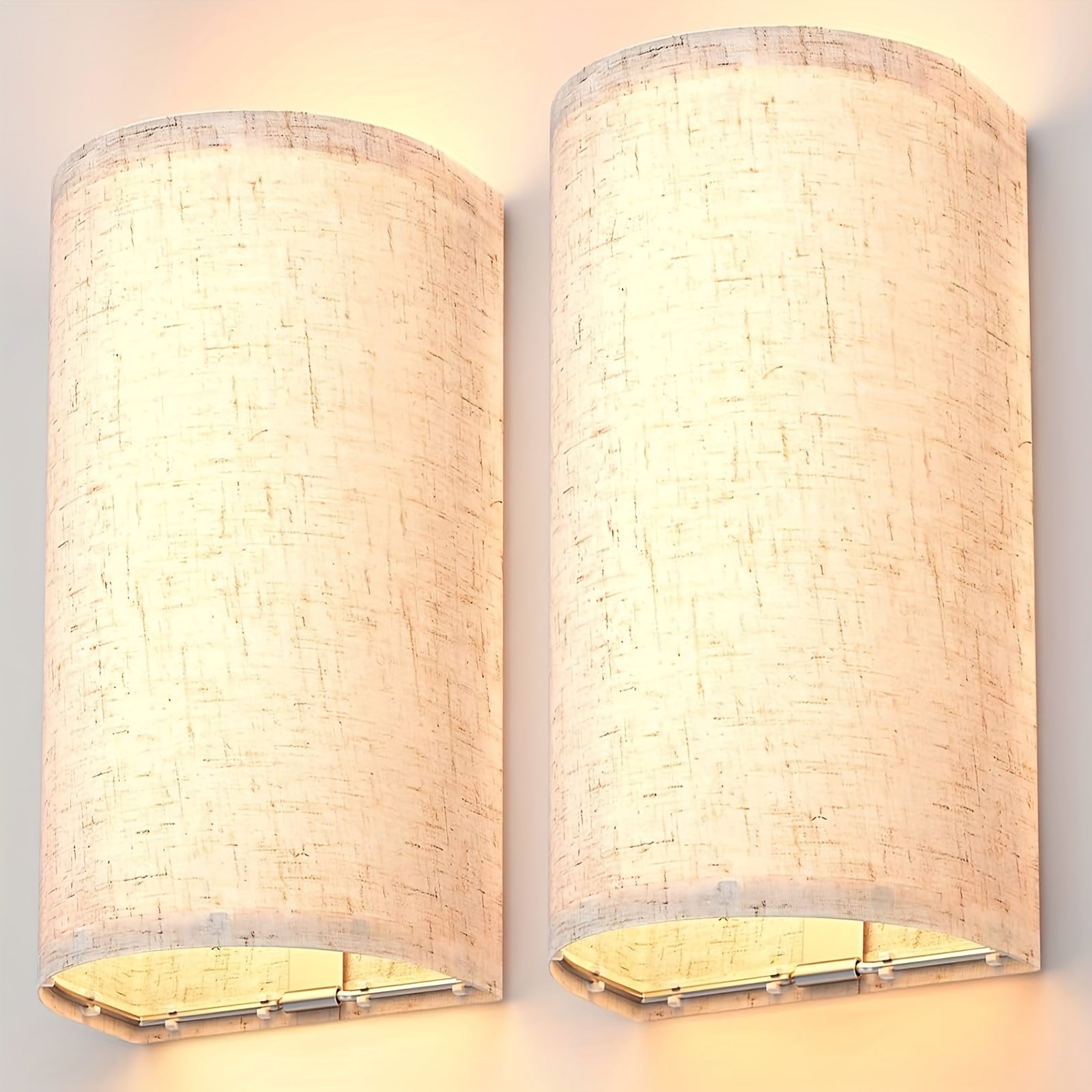 2-Pack 4400mAh Rechargeable Indoor Lampshade Wireless Wall Light, with USB Charging Cable and Remote Control, Dimmable, Timer Function, 3 Color Temperatures and 16 RGB Dynamic Modes, Suitable for Bedroom, Study