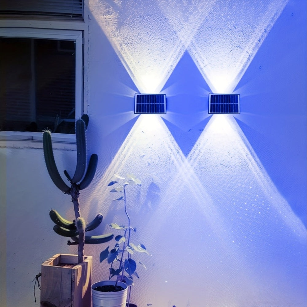 1-Piece Solar Wall Light, RGB Color Wall Washing Light, Outdoor Decorative Light, Ambient Light, Garden Light, Exterior Wall Light, IP54, Suitable for Villa Exterior Walls, Courtyard, Balcony, Garden, Park, Scenic Spots, Garden Decoration