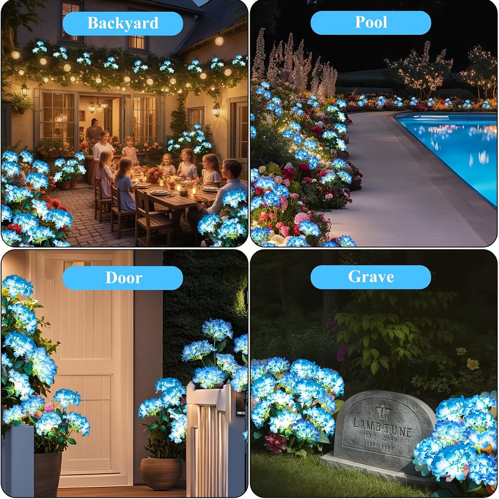 3pcs Solar 3 Tulip Flower Light with 9 Flowers LED Artificial Flower Light Outdoor Decoration Courtyard, Garden Lawn Ground Insert Flower Light Gift for Mom Birthday Outdoor Decorative Landscape Lawn Garden Light