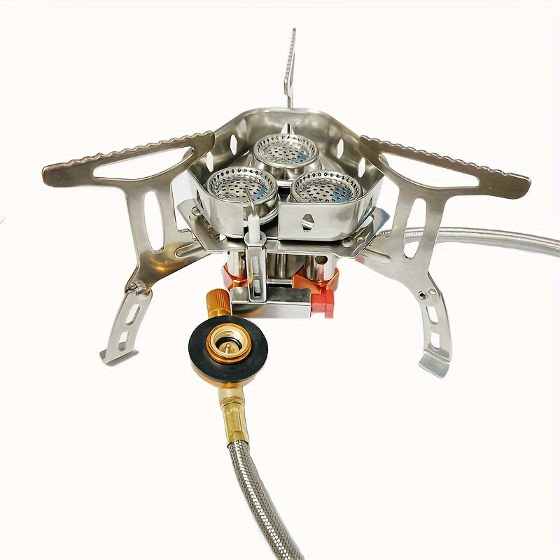 3500W/6800W Windproof Camping Stove, Camping Gas Stove Without Gas Canister Adapter, Fast Ignition, Suitcase Style, Portable Foldable Stove, Ideal for Outdoor Backpacking, Hiking and Picnic