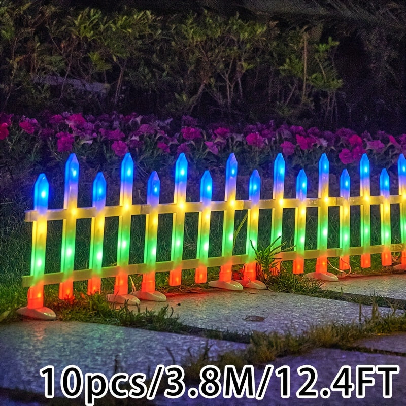Solar Light, Courtyard Lawn Light, 5/8/10 Pack, Halloween Atmosphere Fence Light, 20 Flicker Modes, Solar 3600mAh Lithium Battery, Color/Warm Color Outdoor IP65 Waterproof, Clearance Sale