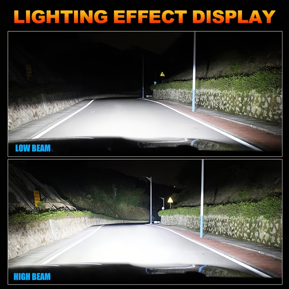2-Pack LED Car Headlight Bulbs - Model O122, 6500K Color Temperature, with CANbus External Driver, Compatible with H1, H4, H7, H11, 9005, 9006, 9012 Sockets. 210W High Power Bulbs, 28200 Lumens Brightness, 600% Brightness Increase