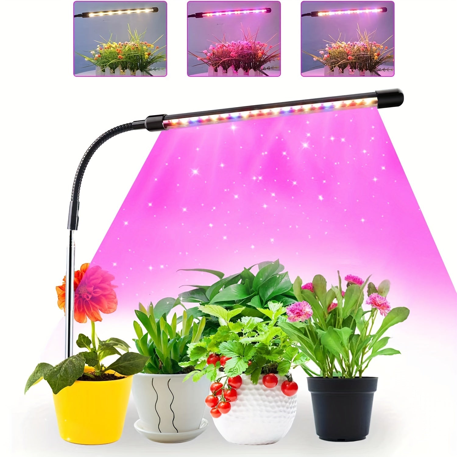 USB Mini 3-Color Plant Grow Light, 3/9/12H Timing Control, Ceiling Grow Light for Indoor Plant Cultivation, Dimmable Brightness, USB Interface Electronic Lamp, Computer Accessory